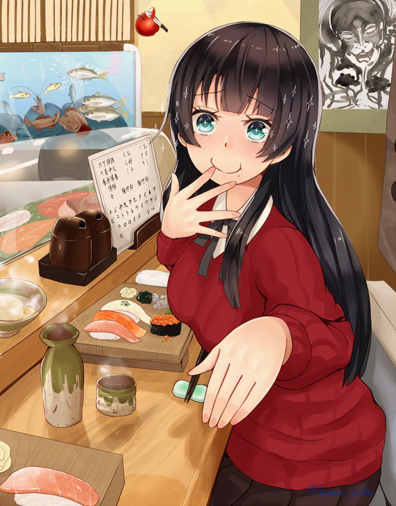 Secondary: The second image of a cute girl who is eating food. 11 [Non-erotic] 18