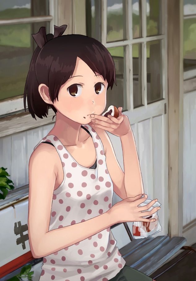 Secondary: The second image of a cute girl who is eating food. 11 [Non-erotic] 21