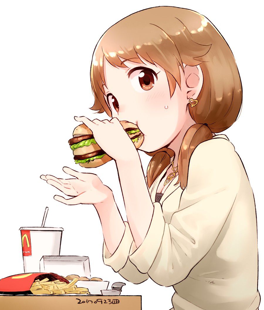 Secondary: The second image of a cute girl who is eating food. 11 [Non-erotic] 22