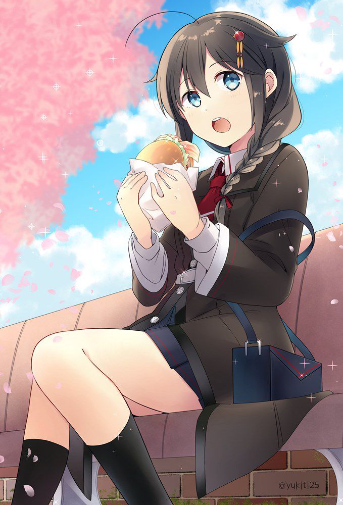 Secondary: The second image of a cute girl who is eating food. 11 [Non-erotic] 30