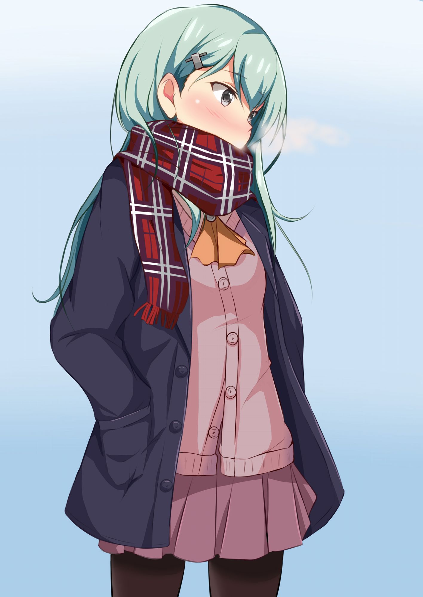 [Second ZIP] beautiful girl image of the hair is moff with a muffler called plain and Mahmoko 20