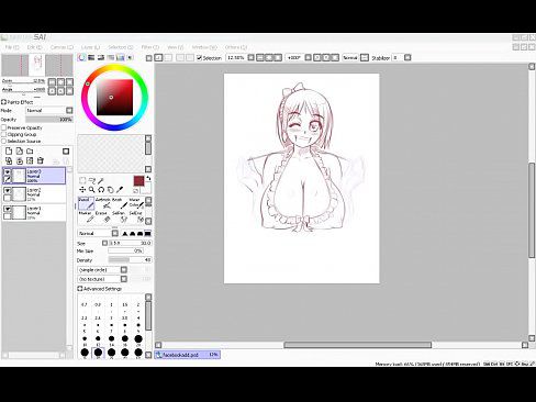Hentai Speed Drawing - Part 1 - Sketching - 12 min 21