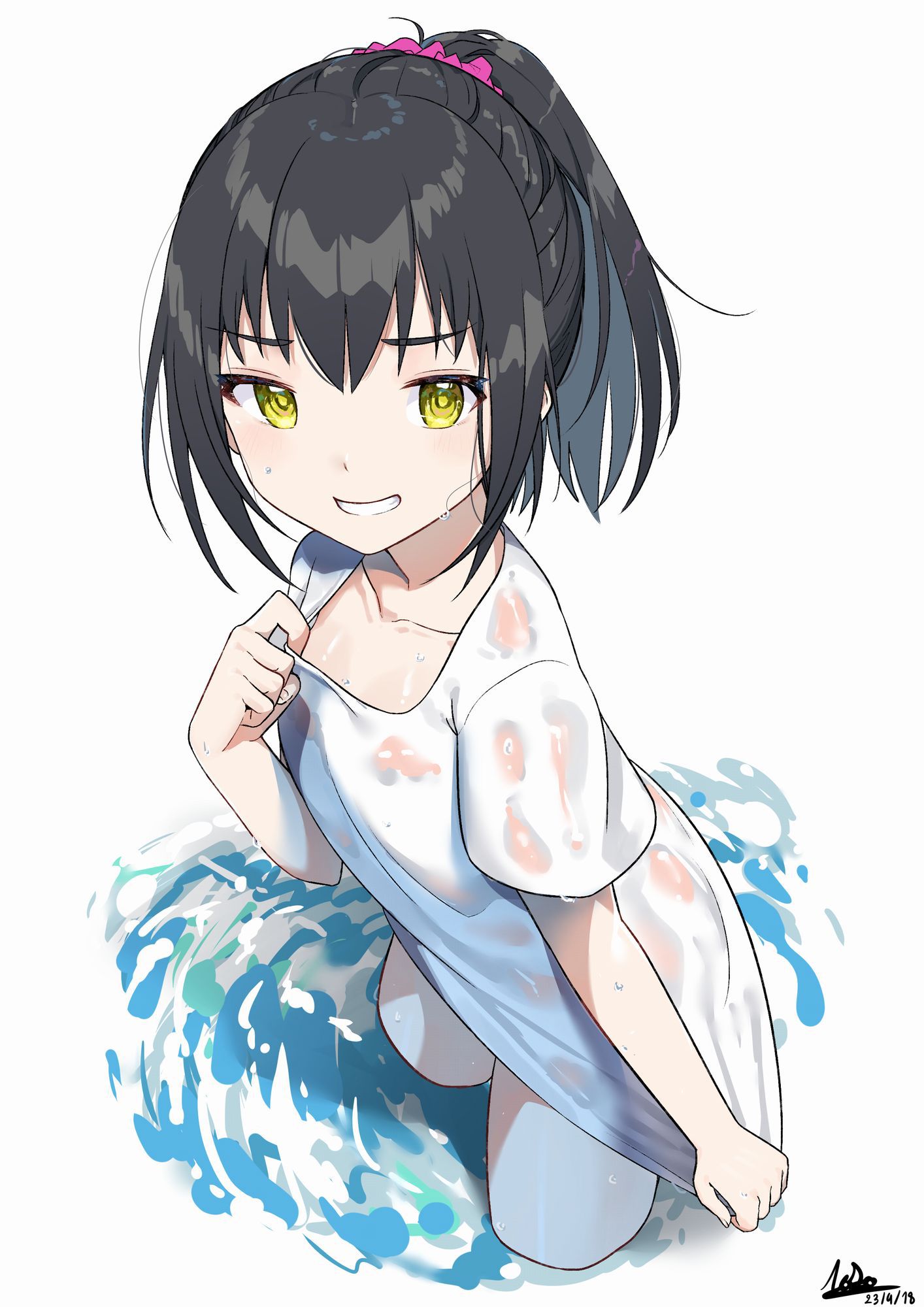 [Secondary/ZIP] wet transparent beautiful girl image that I see underwear or skin wet clothes 32