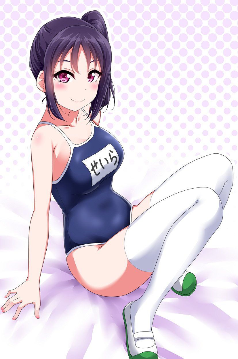 You can hardly see it in reality?! Swimsuit + thighhighs or pantyhose or a girl who comes with a sexual looking charm! 15