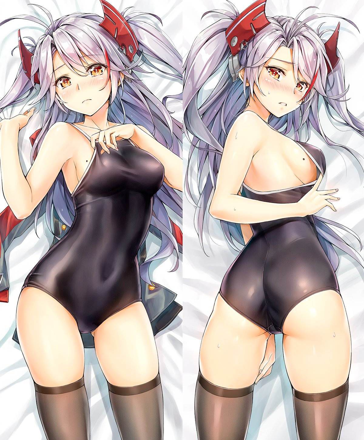 You can hardly see it in reality?! Swimsuit + thighhighs or pantyhose or a girl who comes with a sexual looking charm! 23