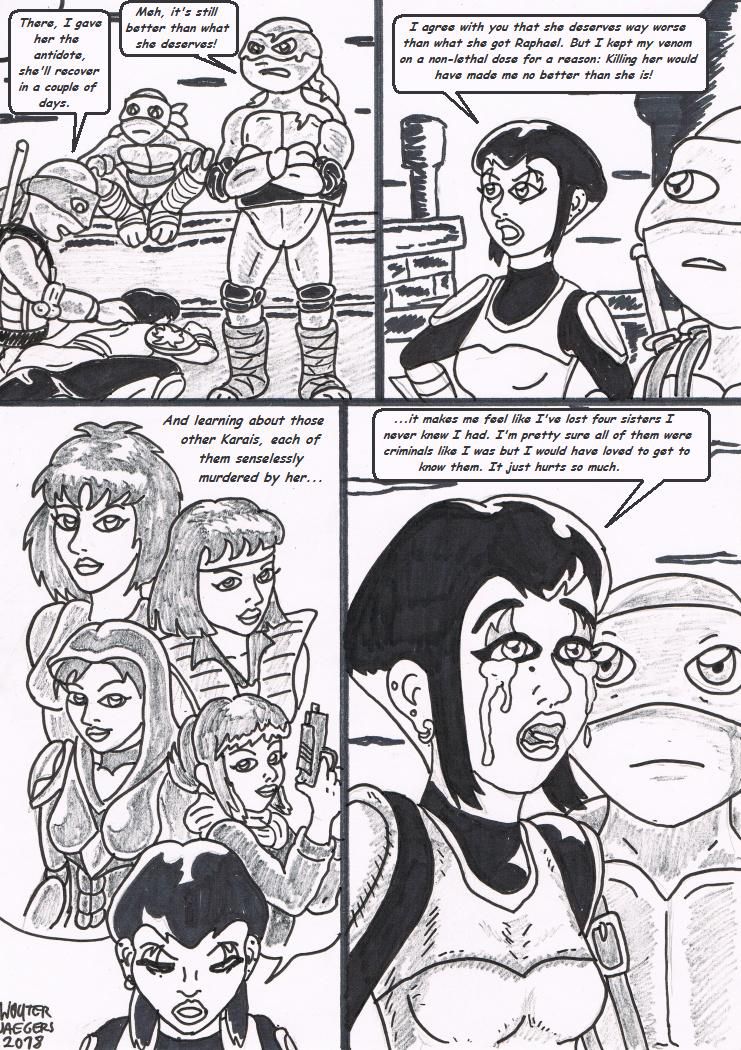 Teenage mutant Ninja Turtles: Karai versus Karai. 17