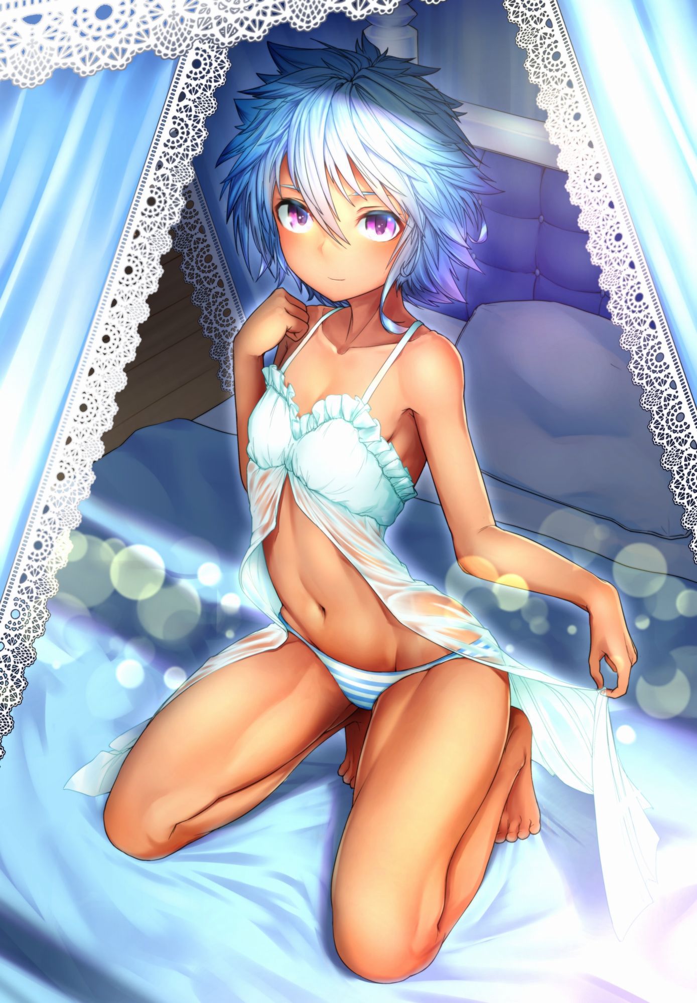 Beautiful girl pictures of blue underwear with a sense of coolness [secondary, ZIP] 50