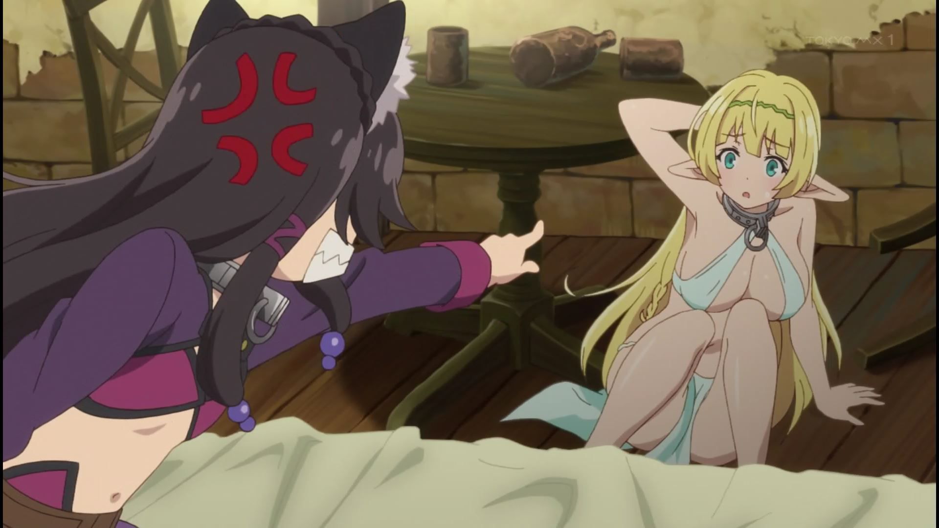 Erotic scene attacked by the girl of erotic costume in four stories anime [World Maou and summoned girl's slave Magic] 15