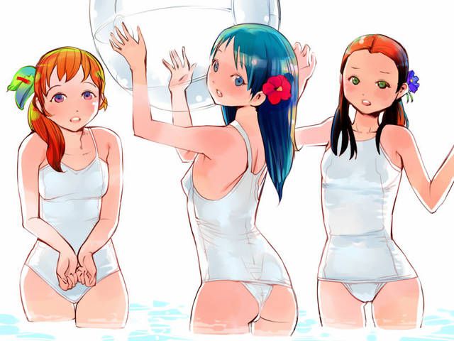 [64 pieces] two-dimensional Erofeci image to admire the white school swimsuit. 2 [White disk] 34