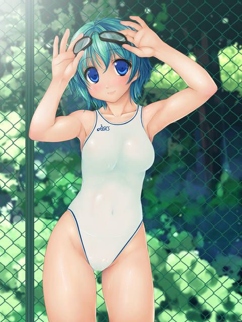 [64 pieces] two-dimensional Erofeci image to admire the white school swimsuit. 2 [White disk] 46