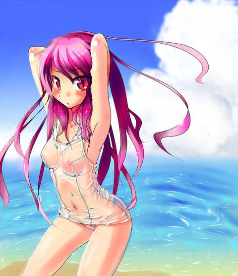 [64 pieces] two-dimensional Erofeci image to admire the white school swimsuit. 2 [White disk] 5