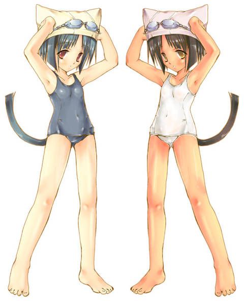 [64 pieces] two-dimensional Erofeci image to admire the white school swimsuit. 2 [White disk] 50