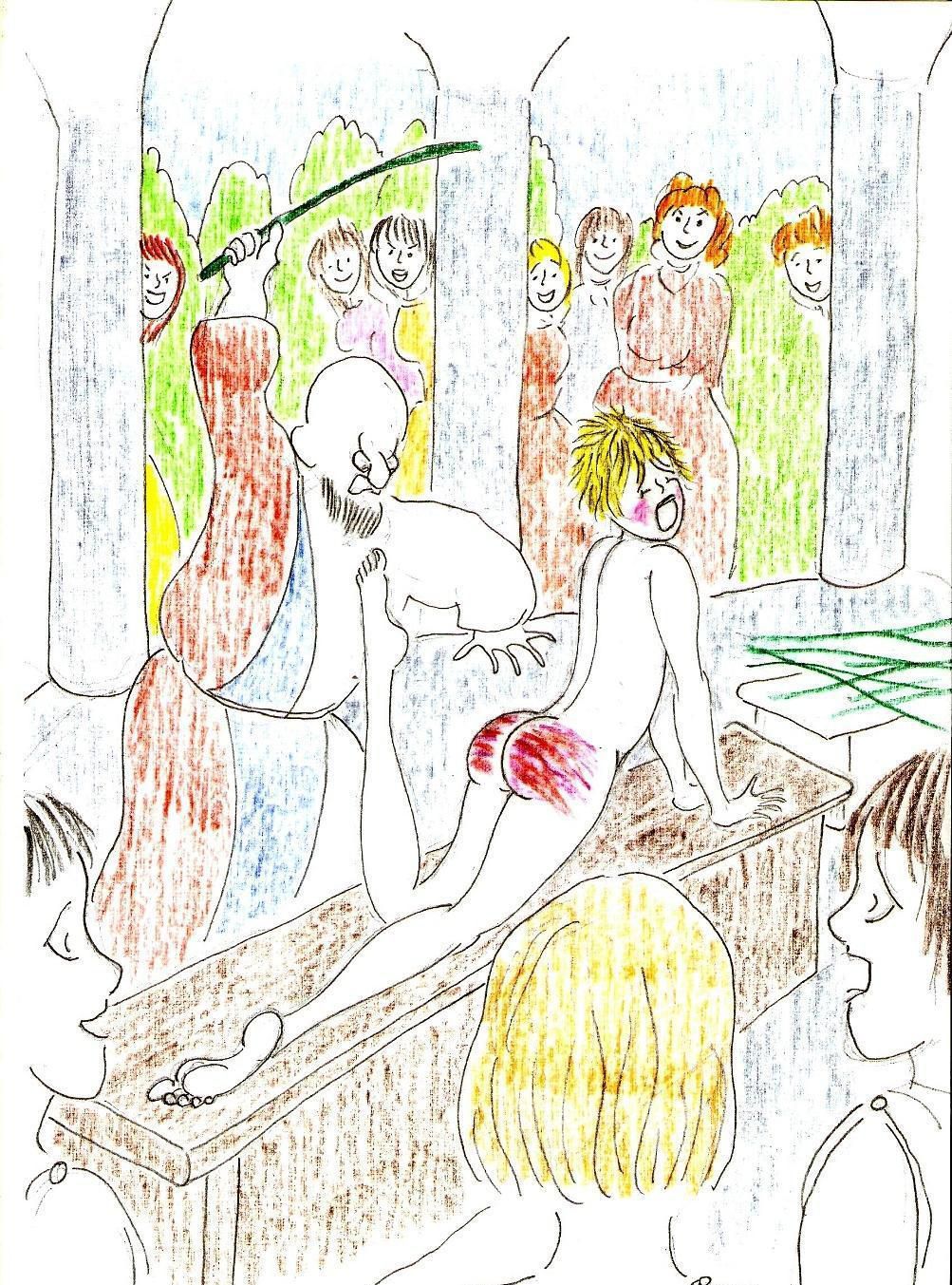 [Johnon] Spanking Caning Birching Judicial CP drawings 54