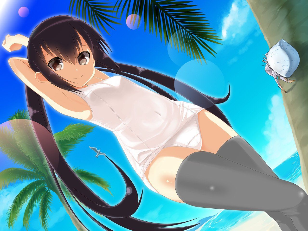 Beautiful girl secondary erotic image of the white swimsuit that seems to be transparent when wet [second order] 4 [white disk] 25