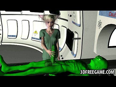 Tattooed 3D cartoon babe gets fucked by an alien - 2 min 10