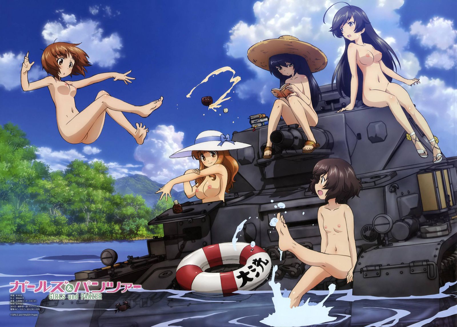 Stripping of official illustrations of Girls und Panzer (with original picture) 1