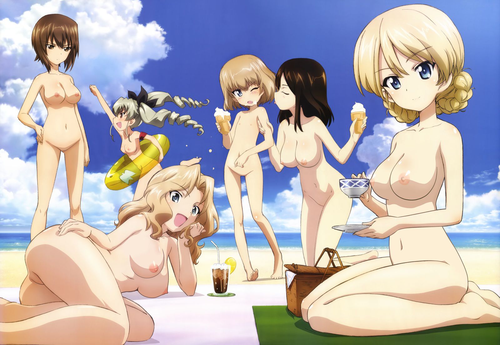 Stripping of official illustrations of Girls und Panzer (with original picture) 11