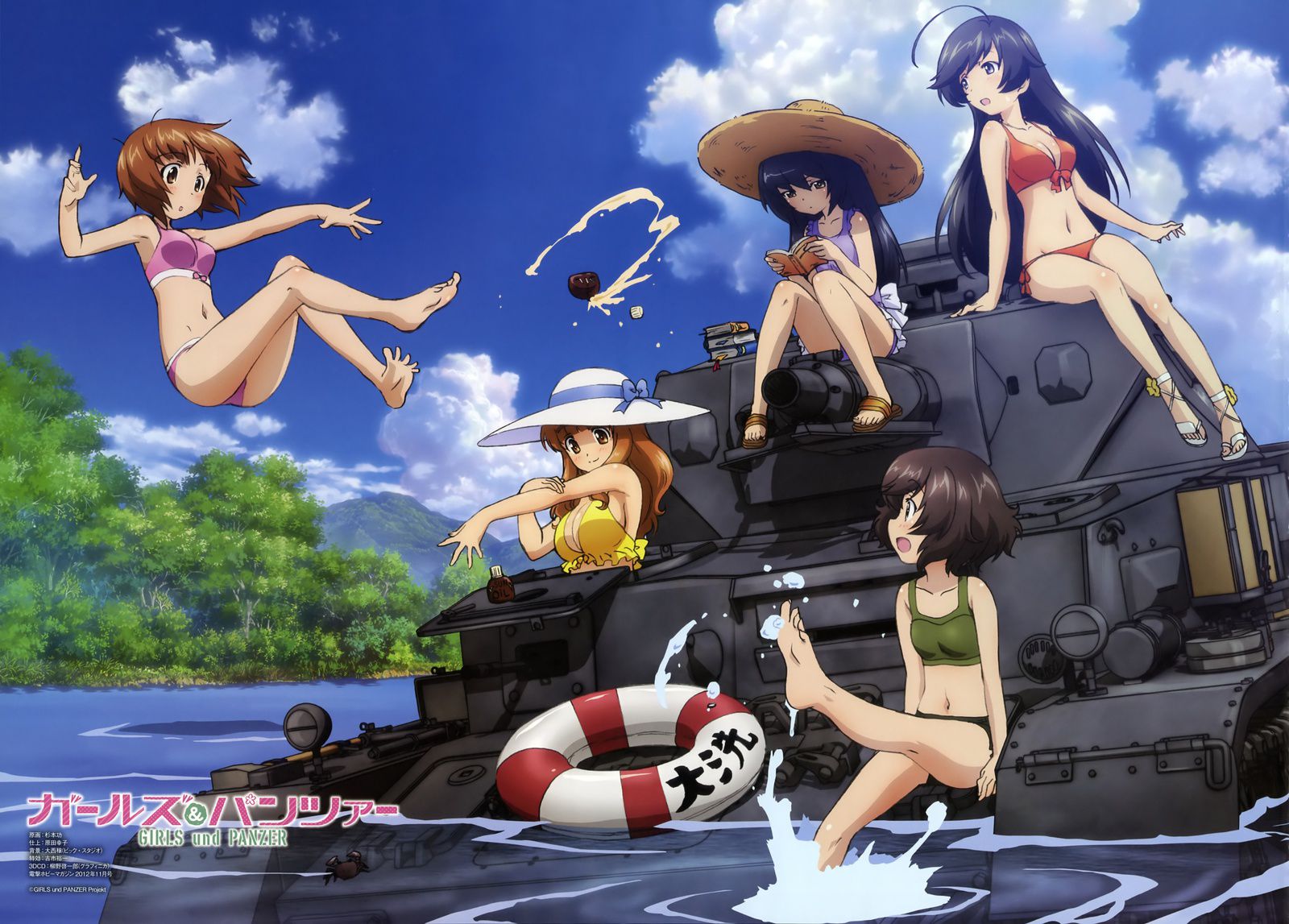 Stripping of official illustrations of Girls und Panzer (with original picture) 2