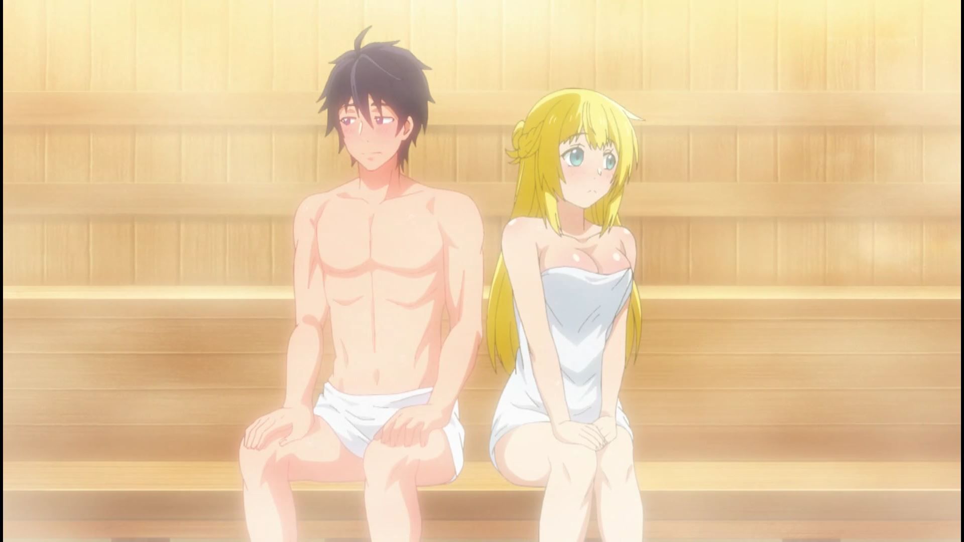 In episode 4 of the anime "True Companion", there is an erotic scene where you enter the sauna naked with an erotic boob girl! 17