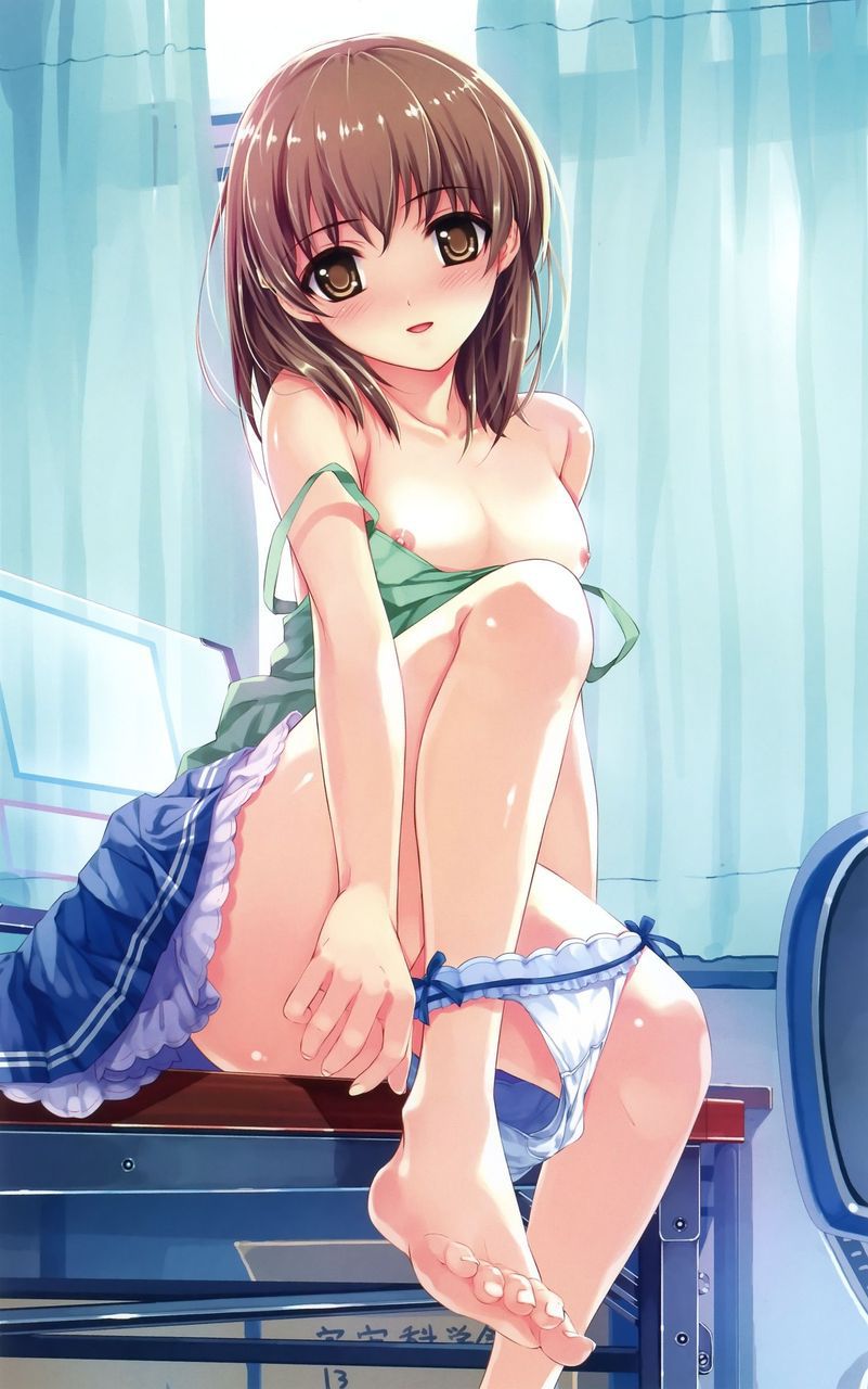 Secondary erotic image of the girl that clothes are only half-off in the state of the second 3