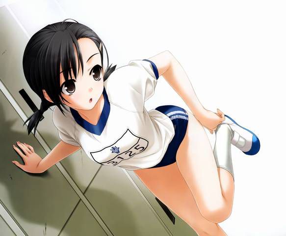 [105 two-dimensional image] What a pretty girl in gym clothes or bloomers figure. 2 28