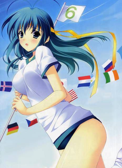 [105 two-dimensional image] What a pretty girl in gym clothes or bloomers figure. 2 45