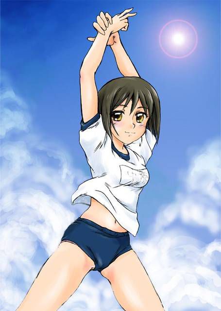[105 two-dimensional image] What a pretty girl in gym clothes or bloomers figure. 2 62