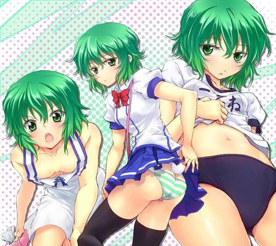 [105 two-dimensional image] What a pretty girl in gym clothes or bloomers figure. 2 98