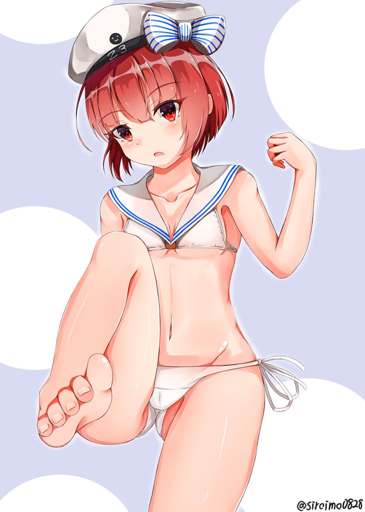 [Extreme selection 100 pieces small breasts] erotic picture of the daughter of naughty ship girl in Lori's cute [Barefoot foot fetish] 25