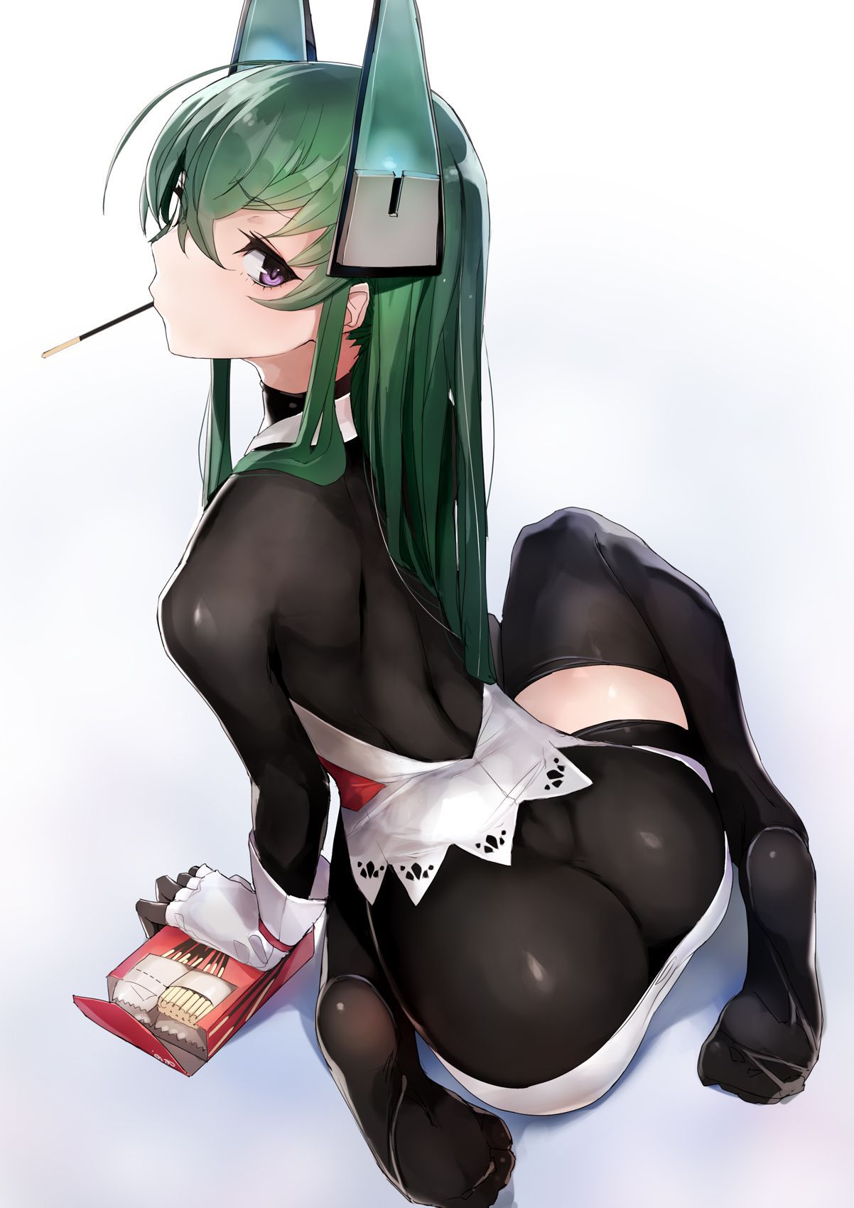 Secondary erotic image of a girl with green hair. 7 [Green hair] 10