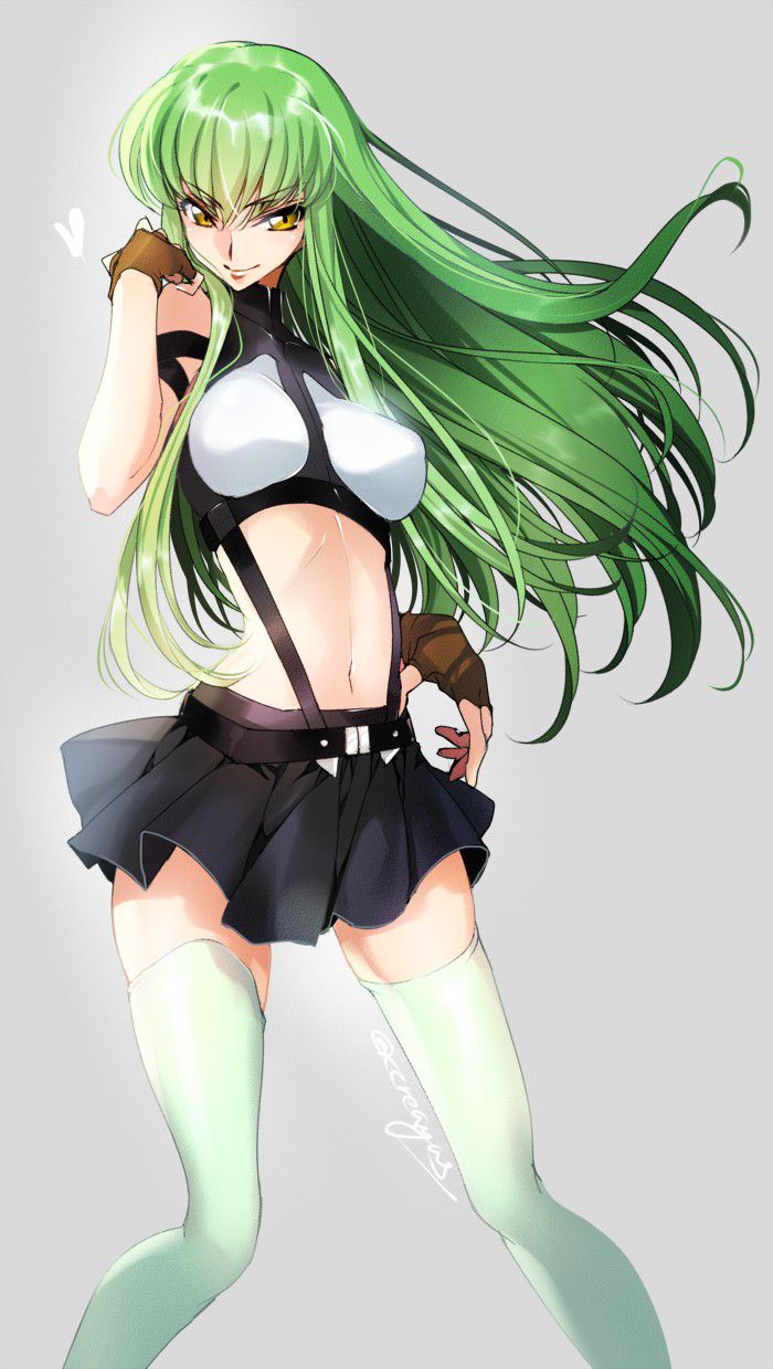 Secondary erotic image of a girl with green hair. 7 [Green hair] 13