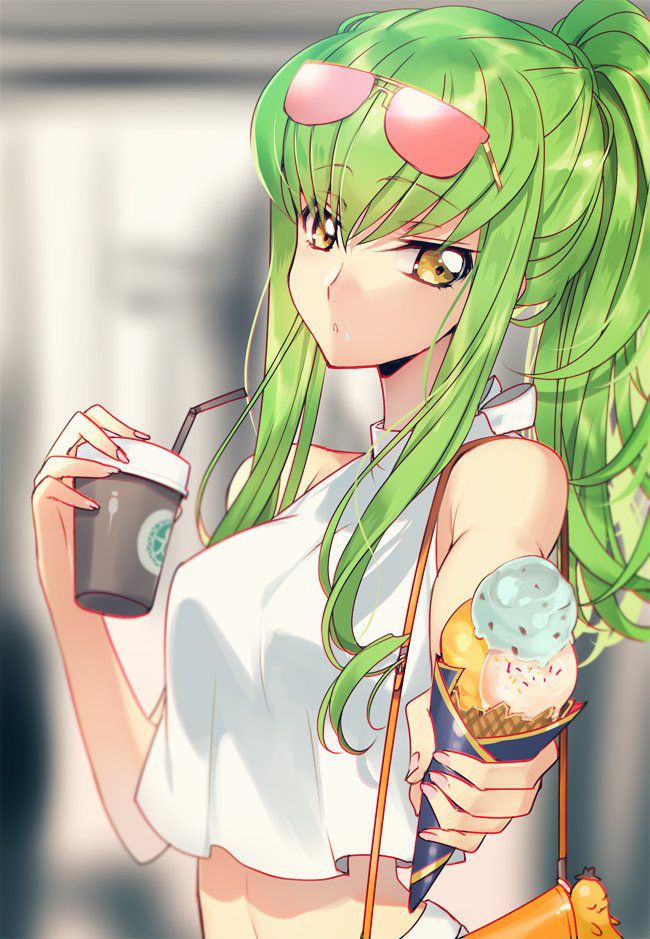 Secondary erotic image of a girl with green hair. 7 [Green hair] 20