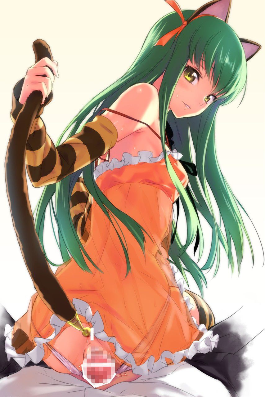 Secondary erotic image of a girl with green hair. 7 [Green hair] 3
