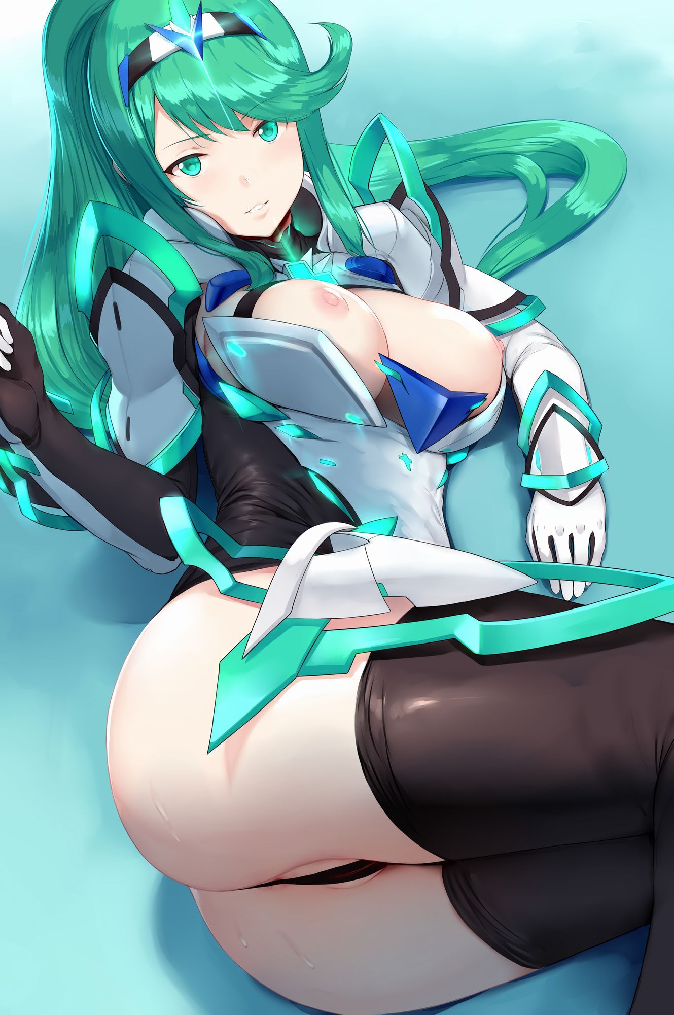 Secondary erotic image of a girl with green hair. 7 [Green hair] 32