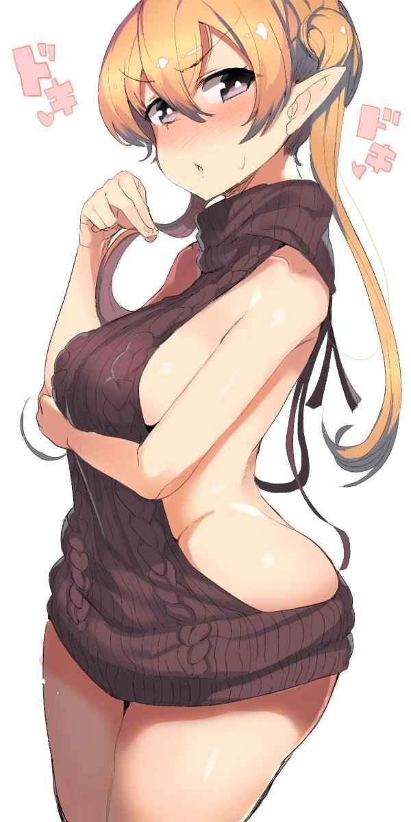 【Erotic Anime Summary】 Erotic image collection of beautiful women and beautiful girls wearing sweaters that kill children [40 sheets] 39