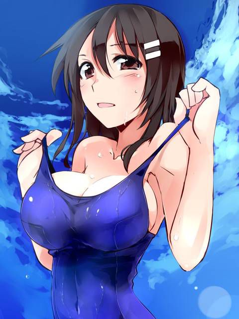 [58 pieces] Cute Erofeci image collection of two-dimensional school swimsuit. 45 48