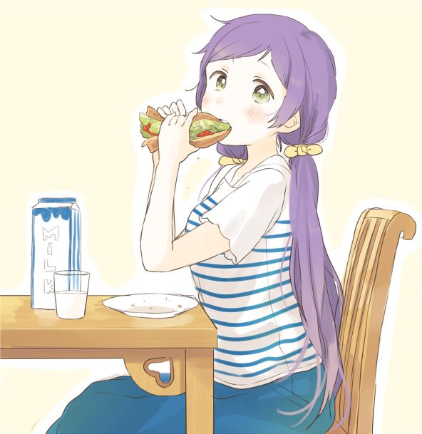 Secondary: The second image of a cute girl who is eating food. 10 [non-erotic] 14