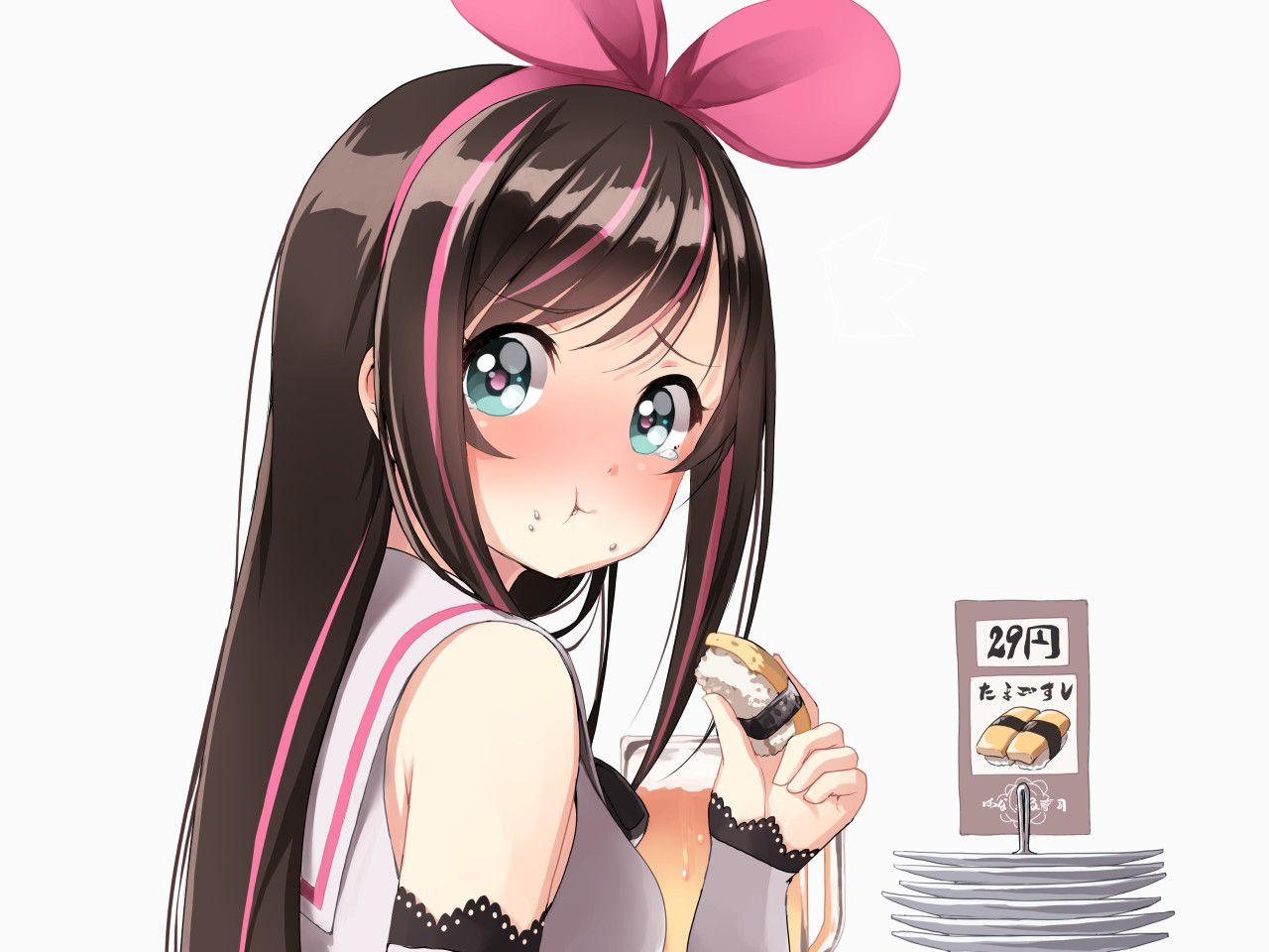 Secondary: The second image of a cute girl who is eating food. 10 [non-erotic] 15