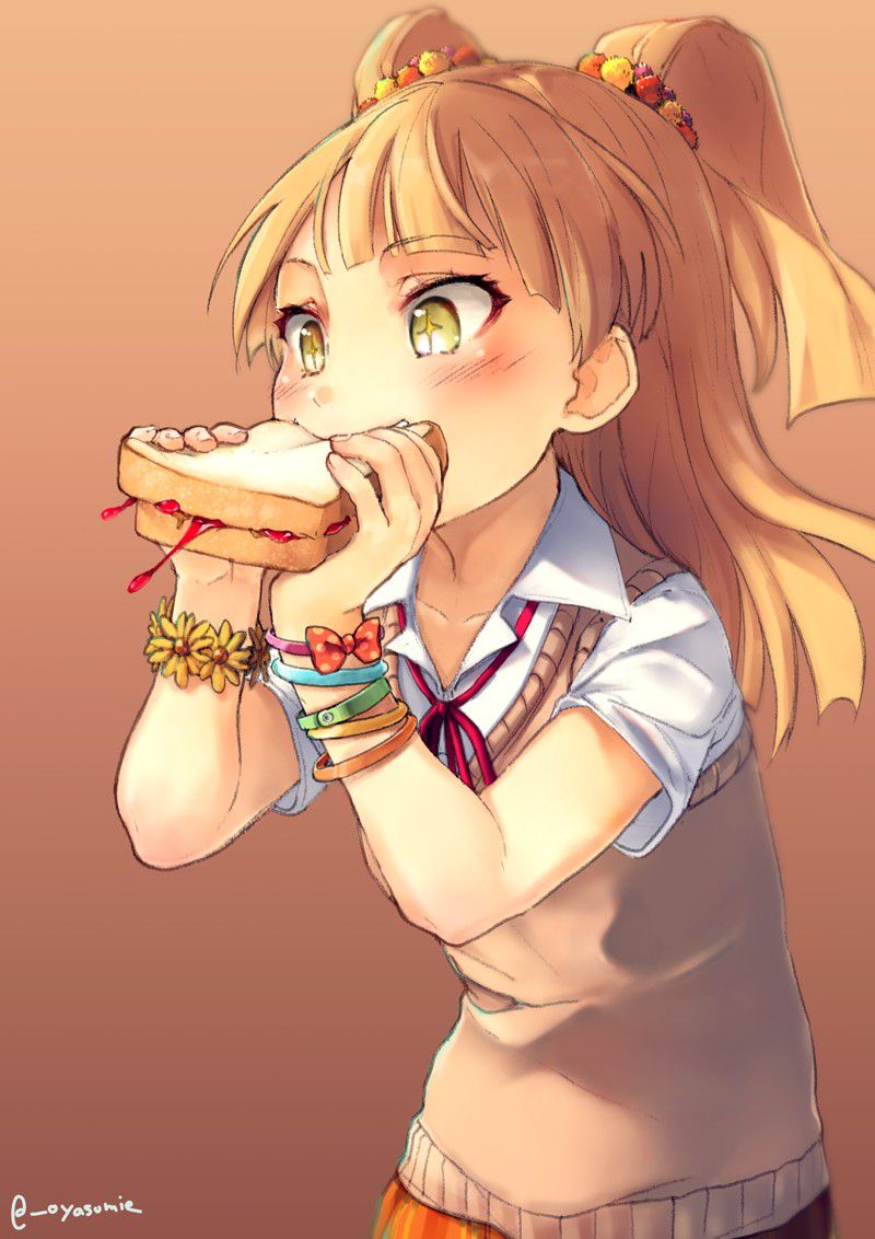 Secondary: The second image of a cute girl who is eating food. 10 [non-erotic] 17