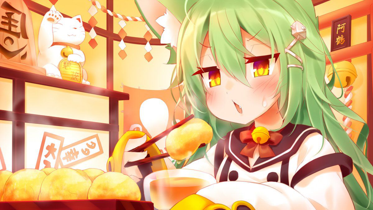 Secondary: The second image of a cute girl who is eating food. 10 [non-erotic] 22