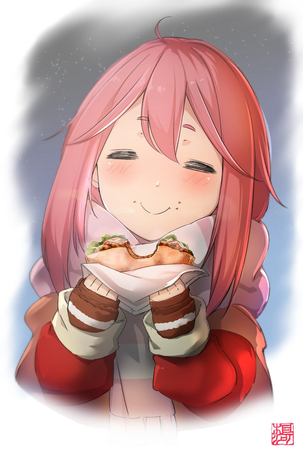 Secondary: The second image of a cute girl who is eating food. 10 [non-erotic] 9