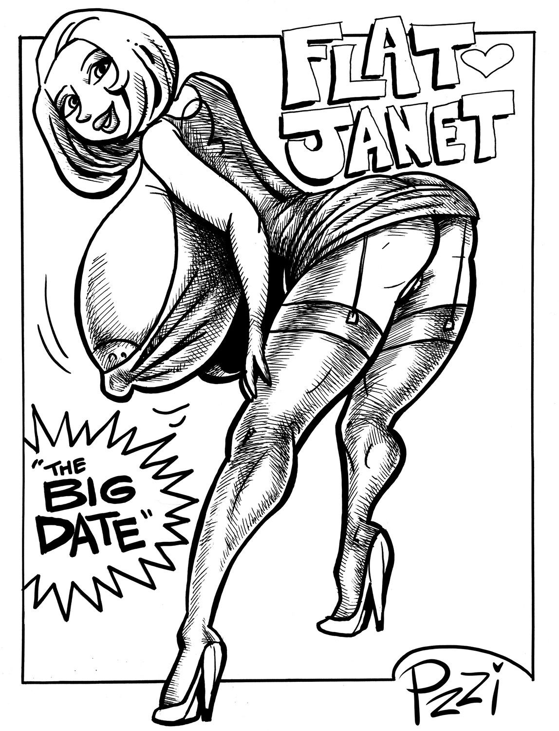 [pzzi] “Flat Janet” - stand alone comic 18 pages (Pen & ink) 1