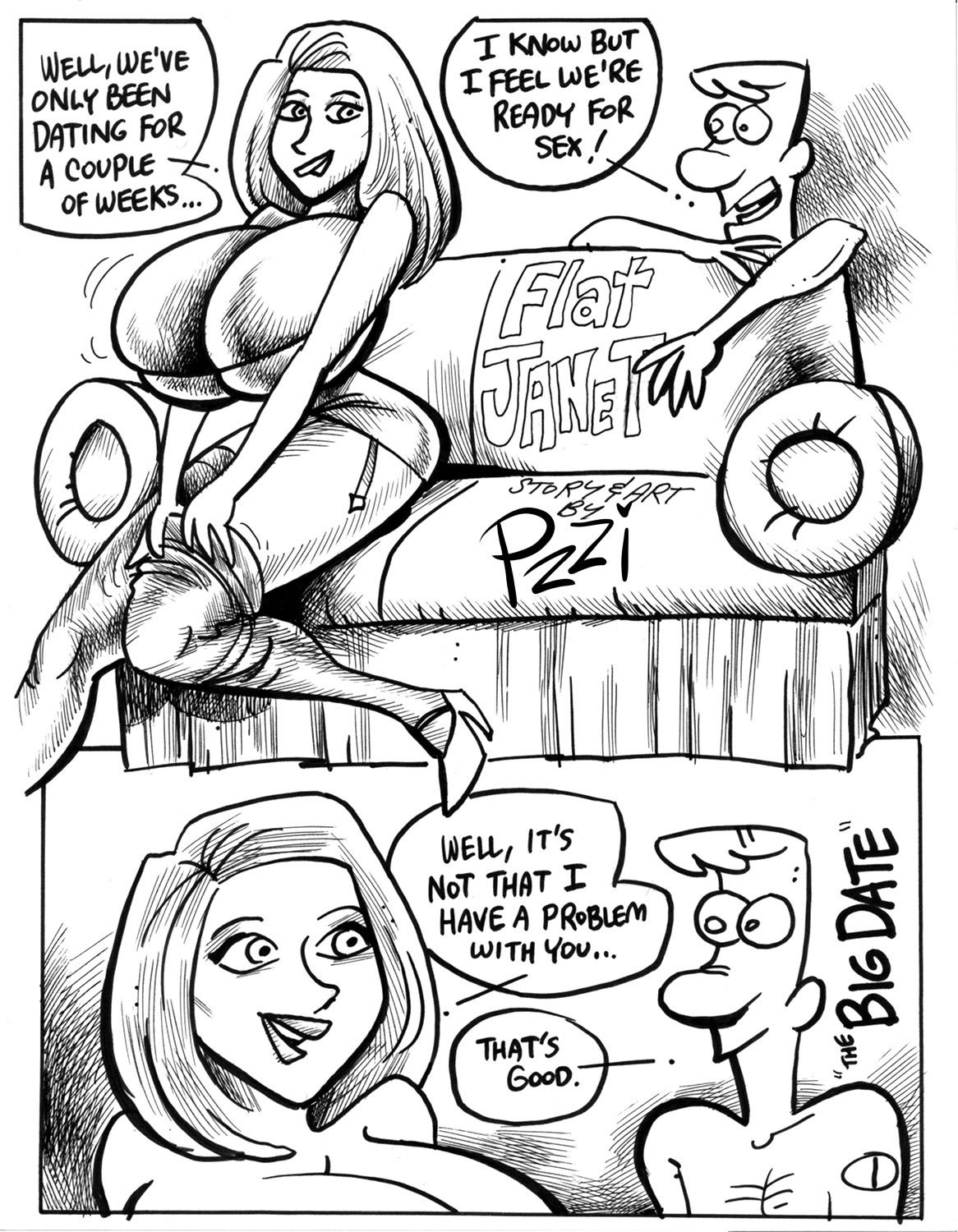[pzzi] “Flat Janet” - stand alone comic 18 pages (Pen & ink) 2