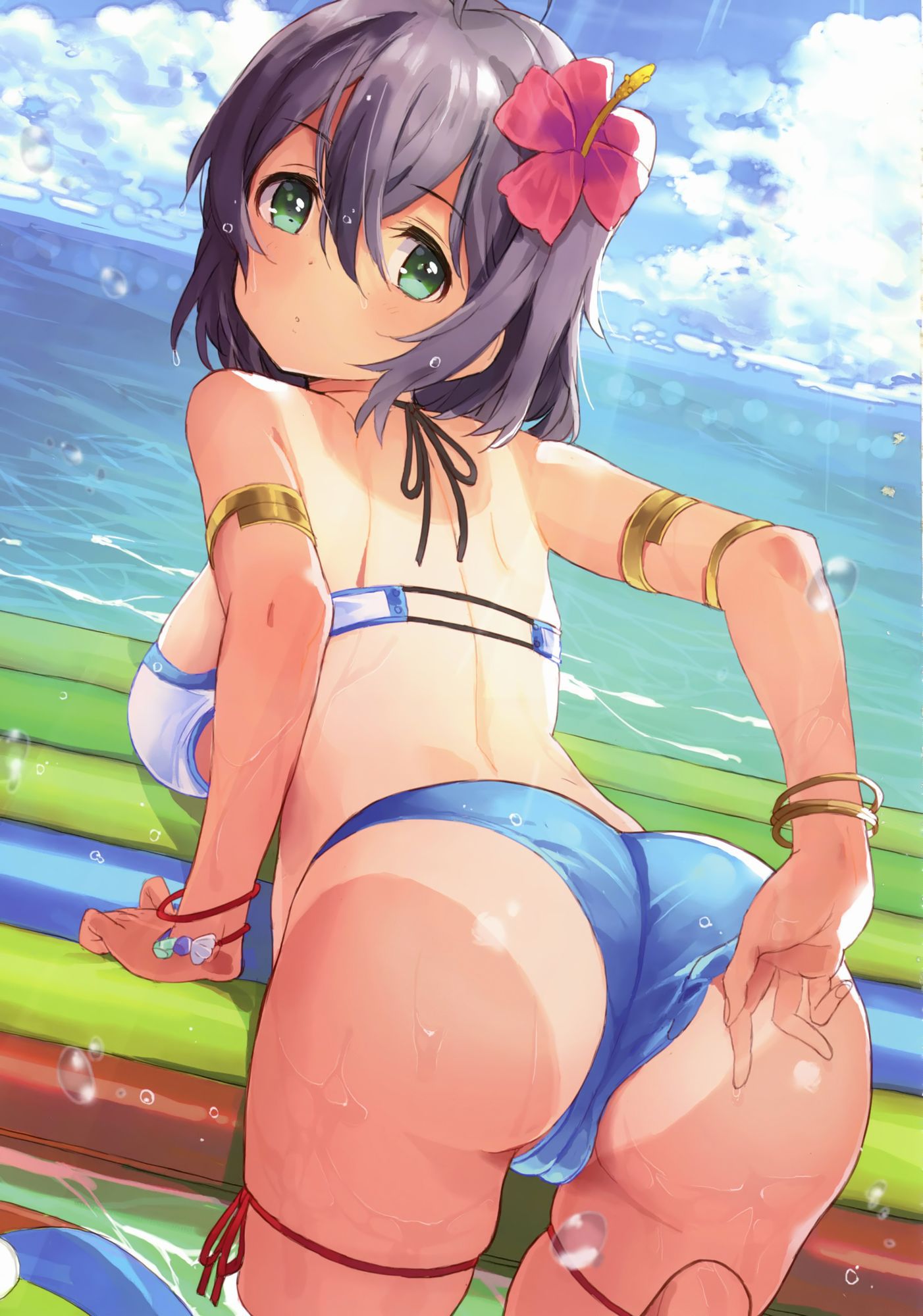 【Secondary Erotic】 Erotic image of a naughty girl fixing a swimsuit or pants that has been eaten up is here 18