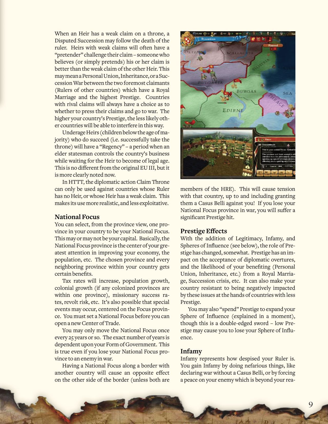 Europa Universalis III: Heir to the Throne (PC (DOS/Windows)) Game Manual 9