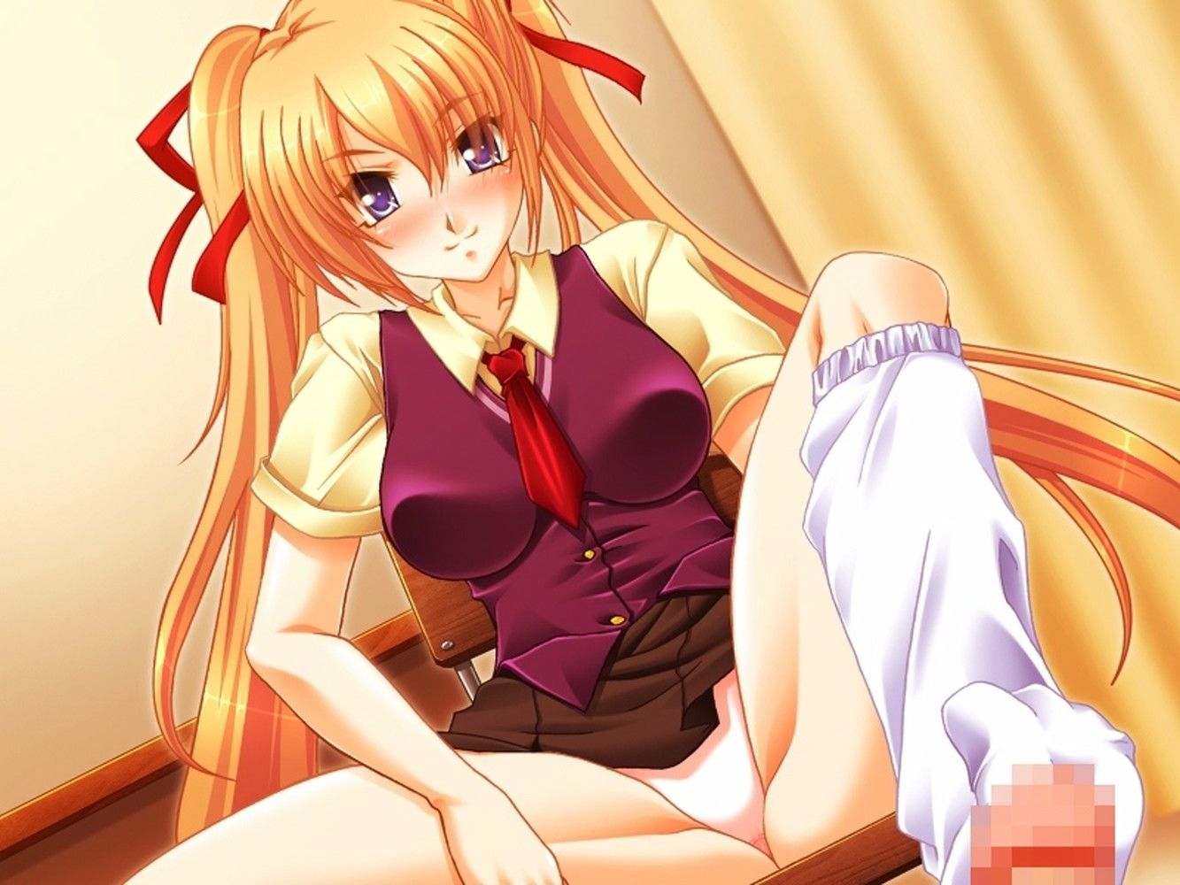 Secondary erotic image of a girl who is a footjob in the eye from the top wwww 5