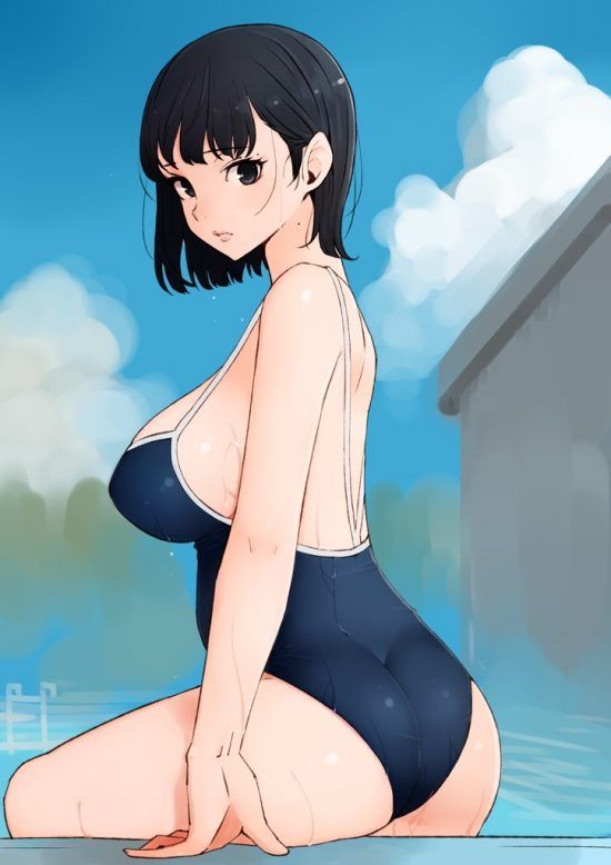 【Secondary erotic】 Erotic image of a girl wearing a school swimsuit that looks etched for some reason is here 3