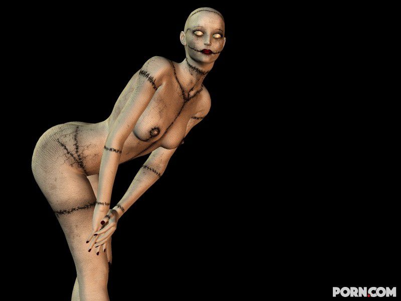 A big boobed sexy zombie slut posing in the nude 25