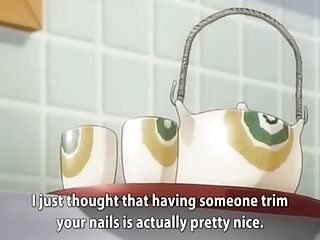 Anime foot fetish scene, nail clipping 5