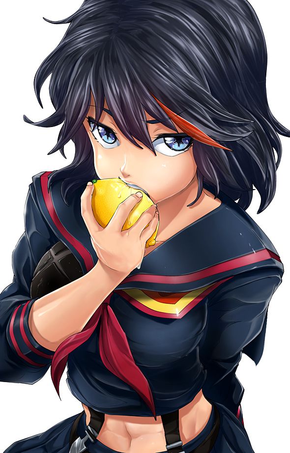 Secondary image of a girl with a smattering of lemon and sucking 15